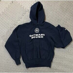 Champion Reverse Weave Hoodie Outward Bound Navy Small Pullover Sweatshirt